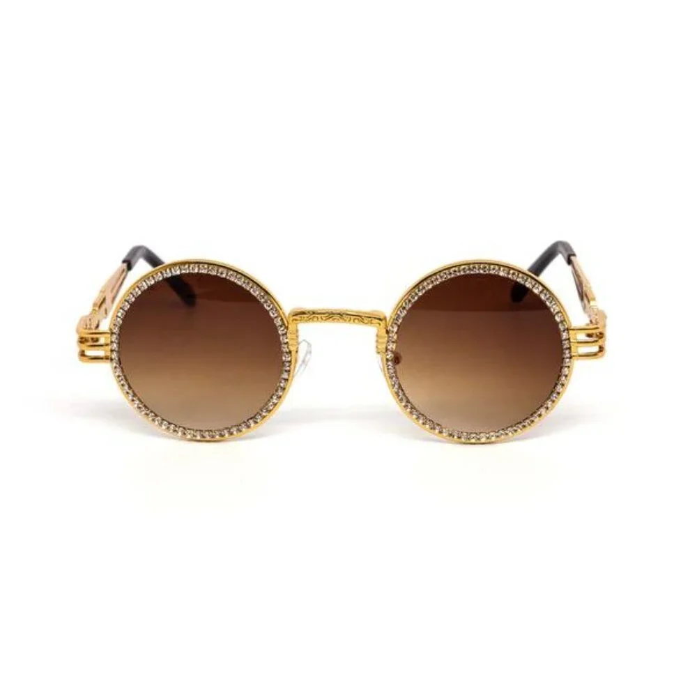 Men Women Sunglasses Brown Lens‎ Fashion Designer New Style Rhine Stone Festival